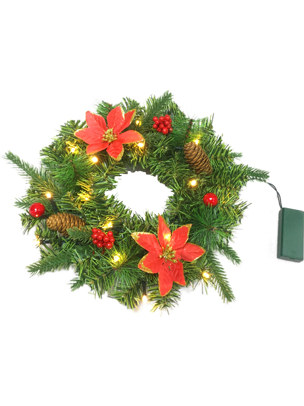 PVC PE Pine Needle Series-28CM Vòng hoa Giáng sinh Vòng hoa trang trí Plus